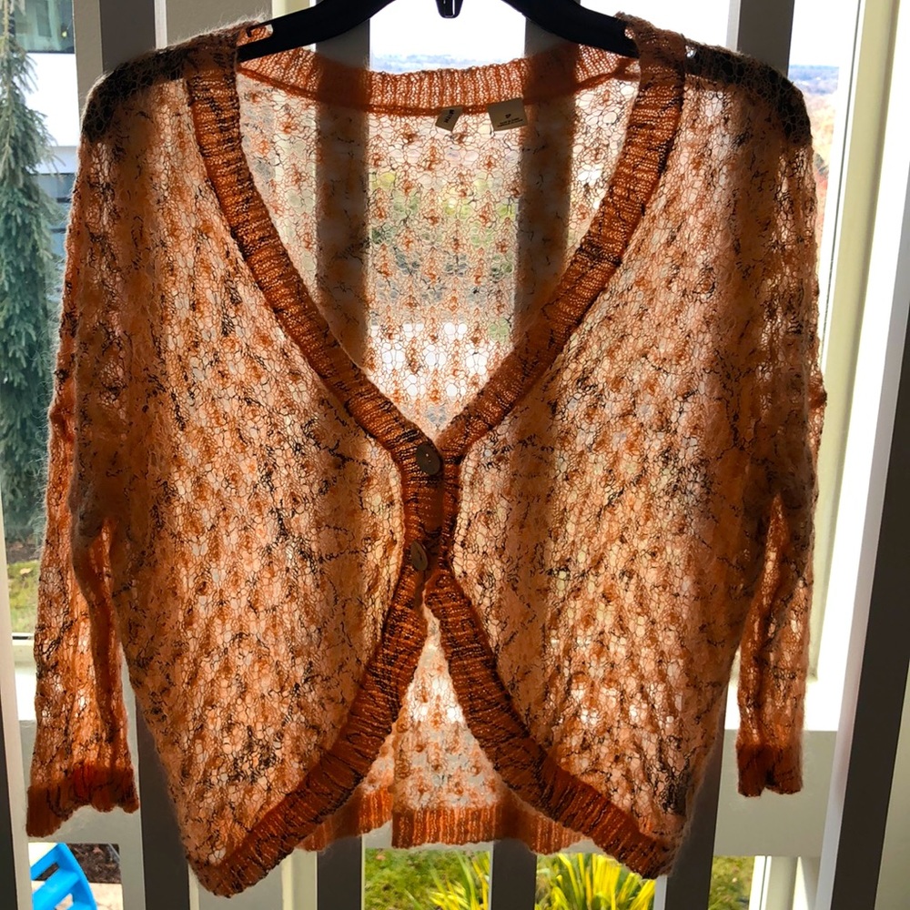 Sheer delicate peach x cardigan